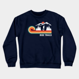 Retro One Wheel Ride Trails Onewheel Crewneck Sweatshirt